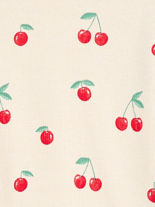 T-shirt a costine con maniche corte a volant - Kiabi