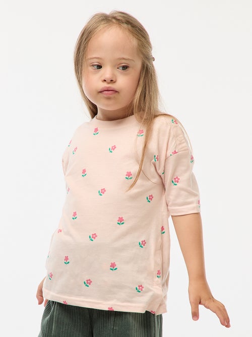 T-shirt a fantasia con apertura a pressione sulla spalla - collezione facile da indossare - Kiabi