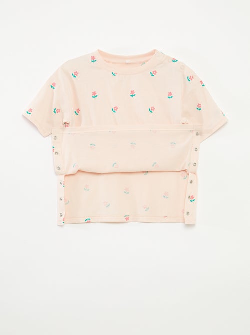 T-shirt a fantasia con apertura a pressione sulla spalla - collezione facile da indossare - Kiabi