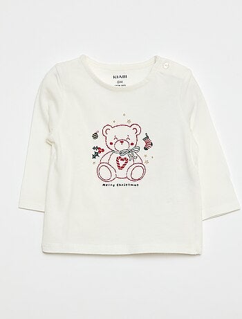 T-shirt a girocollo con stampa 'Natale'