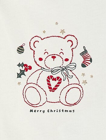 T-shirt a girocollo con stampa 'Natale'