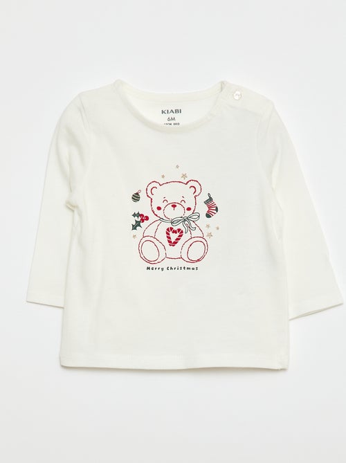T-shirt a girocollo con stampa 'Natale' - Kiabi