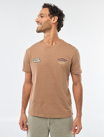 T-shirt a girocollo e maniche corte stampato