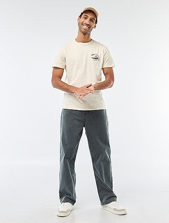 T-shirt a girocollo e maniche corte stampato