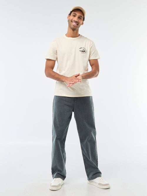 T-shirt a girocollo e maniche corte con stampa - Kiabi