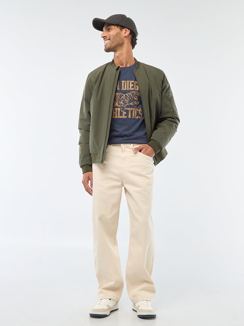 T-shirt a girocollo e maniche corte con stampa Blu - Kiabi