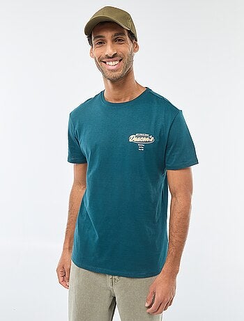 T-shirt a girocollo e maniche corte stampato