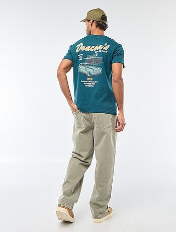 T-shirt a girocollo e maniche corte stampato