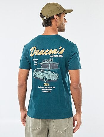 T-shirt a girocollo e maniche corte stampato