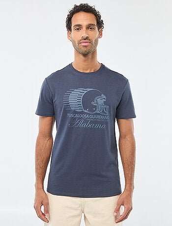 T-shirt a girocollo e maniche corte stampato