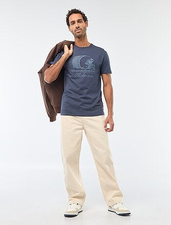 T-shirt a girocollo e maniche corte stampato