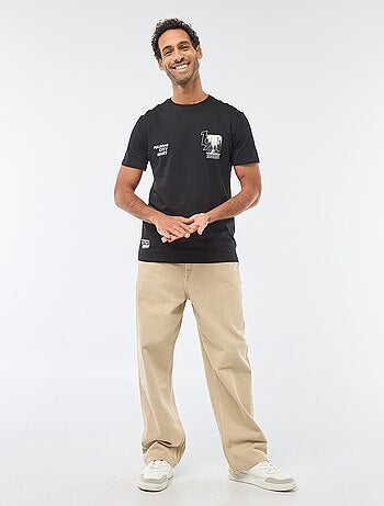 T-shirt a girocollo e maniche corte stampato