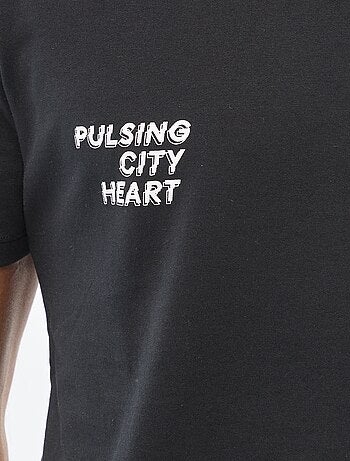 T-shirt a girocollo e maniche corte stampato