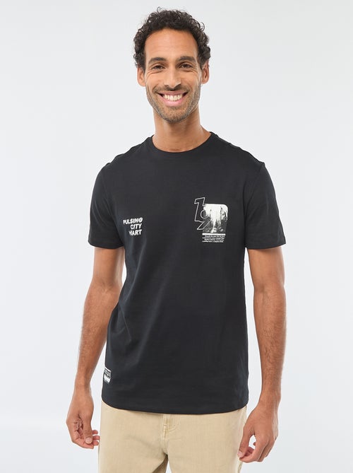 T-shirt a girocollo e maniche corte con stampa - Kiabi