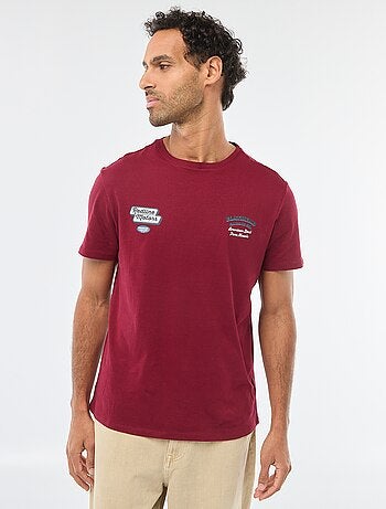 T-shirt a girocollo e maniche corte stampato