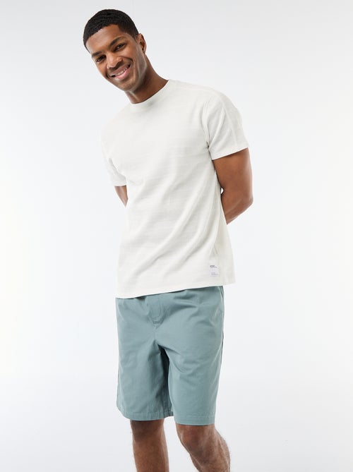 T-shirt a girocollo e maniche corte in tessuto a nido d'ape - Kiabi