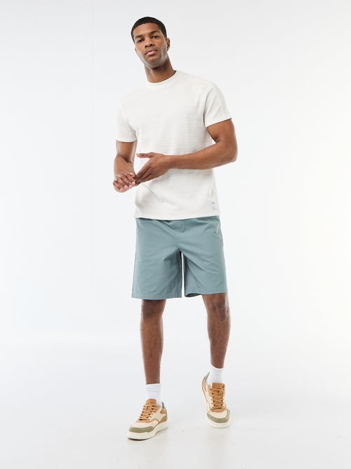 T-shirt a girocollo e maniche corte in tessuto a nido d'ape - Kiabi