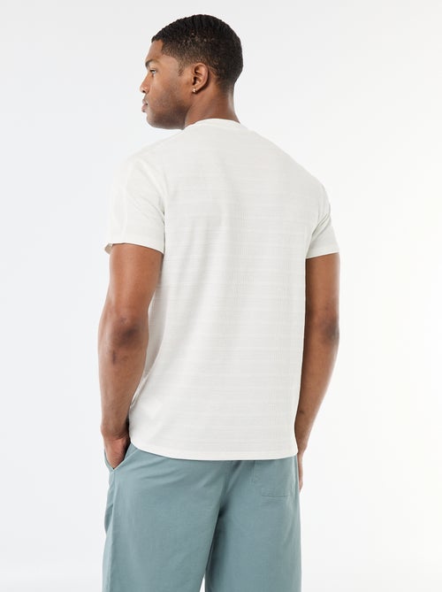 T-shirt a girocollo e maniche corte in tessuto a nido d'ape - Kiabi