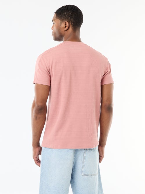 T-shirt a girocollo e maniche corte in tessuto a nido d'ape - Kiabi