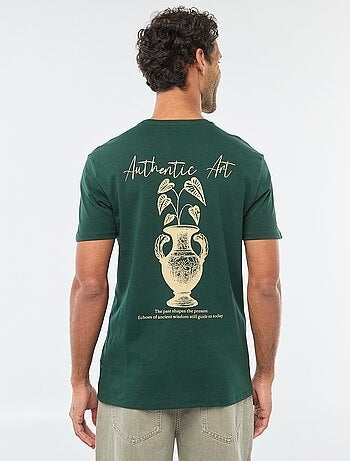 T-shirt a girocollo e maniche corte stampato