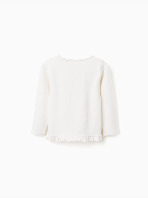 T-shirt a manica lunga con stampa floreale e volant - Kiabi