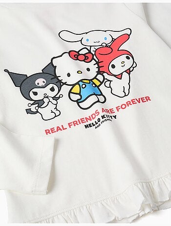 T-shirt a manica lunga con stampa hello kitty e friends