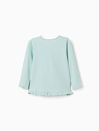 T-shirt a manica lunga con stampa in rilievo floreale