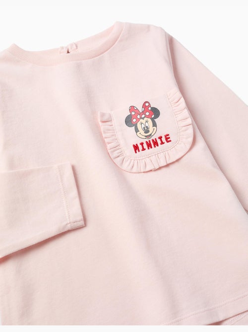 T-shirt a manica lunga con stampa minnie sul petto - Kiabi