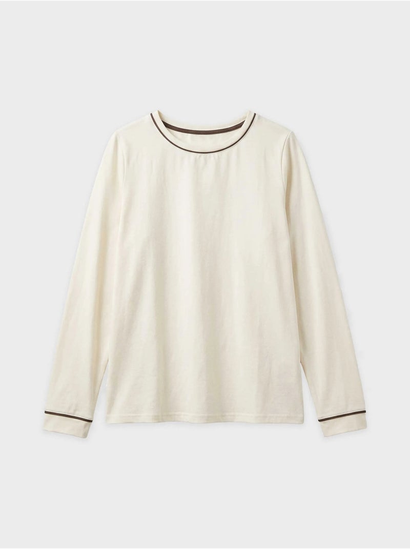 T-shirt a manica lunga con vivaci contrasti Beige - Kiabi