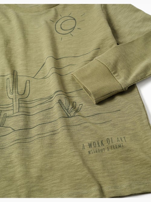 T-shirt a manica lunga in cotone work of art - Kiabi