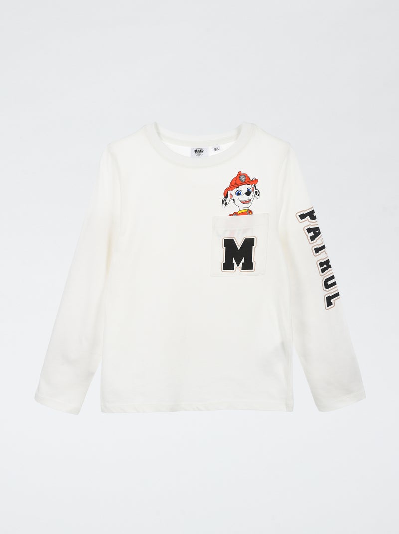 T-shirt a manica lunga 'Suncity' 'Paw Patrol' in cotone Bianco - Kiabi