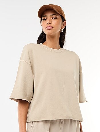 T-shirt a maniche 3/4 in French Terry