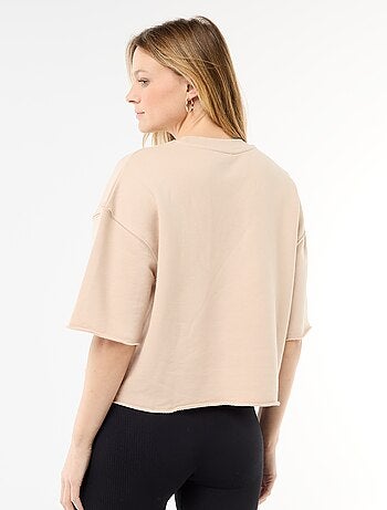T-shirt a maniche 3/4 in French Terry