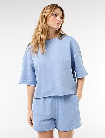 T-shirt a maniche 3/4 in French Terry