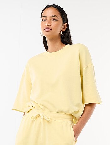 T-shirt a maniche 3/4 in French Terry