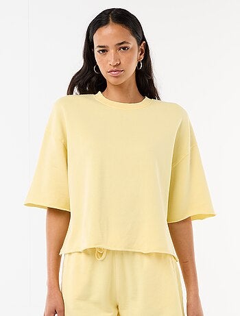 T-shirt a maniche 3/4 in French Terry