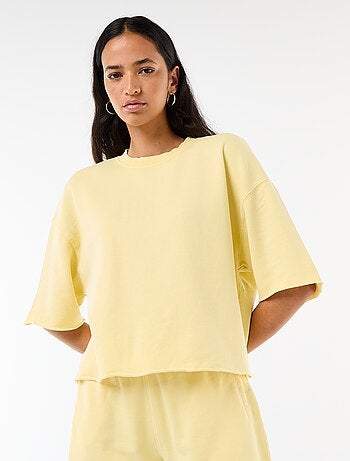 T-shirt a maniche 3/4 in French Terry