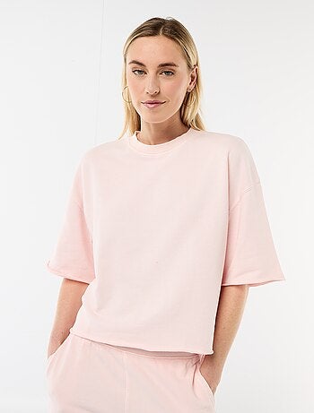T-shirt a maniche 3/4 in French Terry