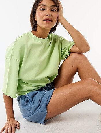 T-shirt a maniche 3/4 in French Terry