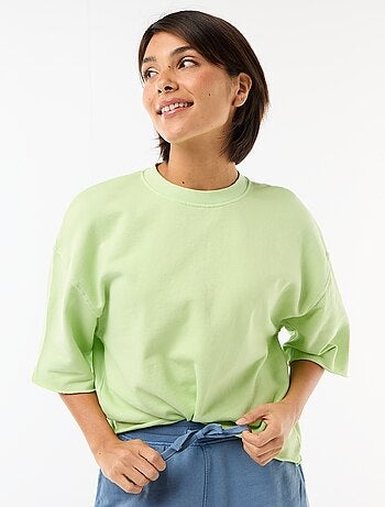 T-shirt a maniche 3/4 in French Terry