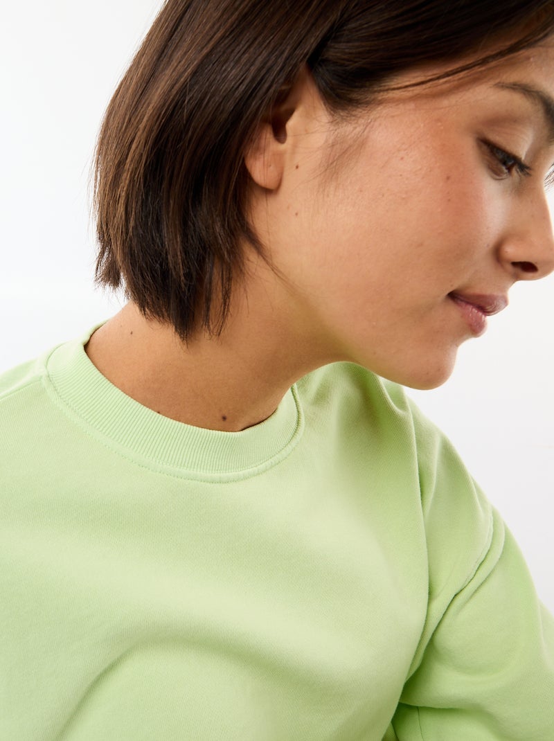 T-shirt a maniche 3/4 in French Terry Verde - Kiabi