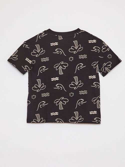 T-shirt a maniche core con taschino sul petto e stampe - Kiabi