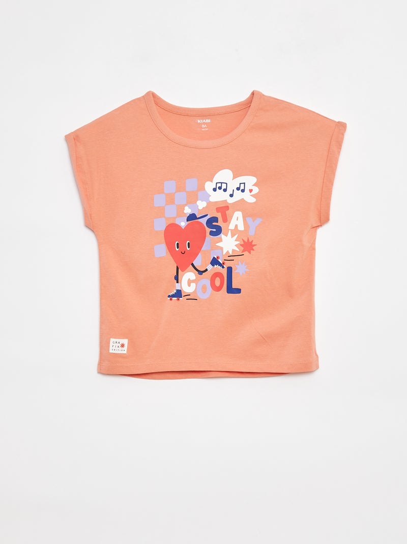 T-shirt a maniche corte - Graphik Edition Arancione - Kiabi