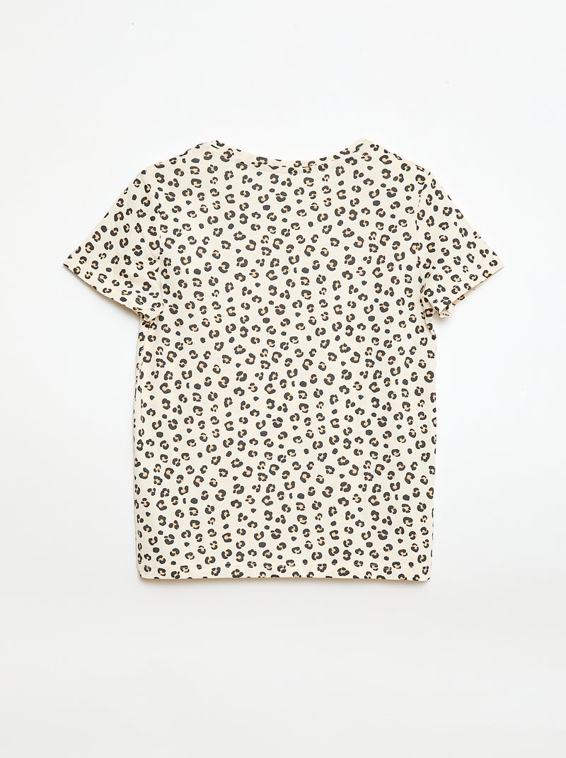 T-shirt a maniche corte a righe Beige - Kiabi