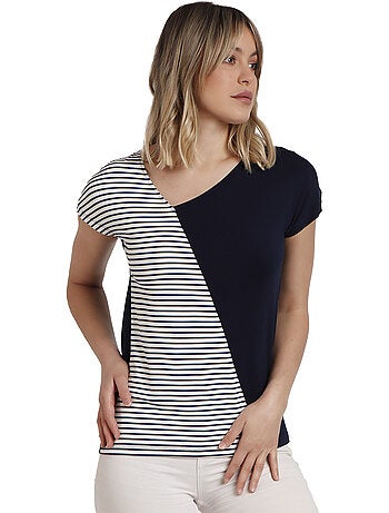 T-shirt a maniche corte a righe da donna ADMAS