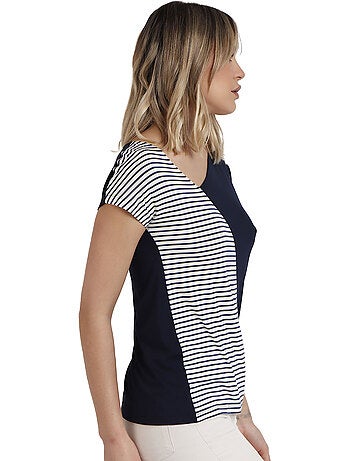 T-shirt a maniche corte a righe da donna ADMAS
