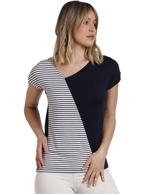 T-shirt a maniche corte a righe da donna ADMAS - Kiabi T-shirt a maniche corte a righe da donna ADMAS - Kiabi