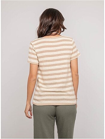 T-shirt a maniche corte a righe FIGO