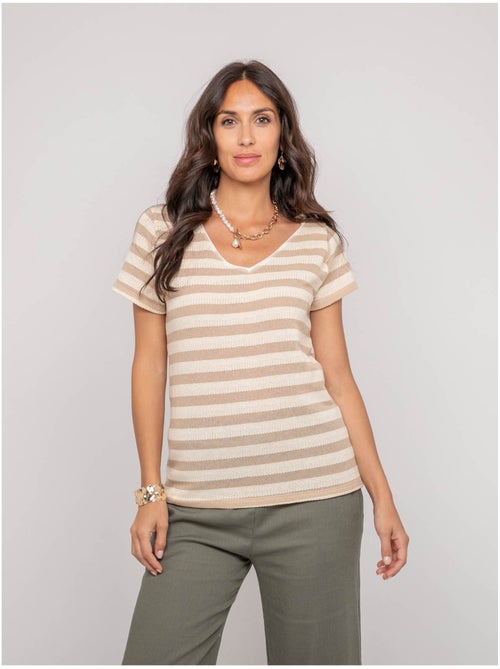 T-shirt a maniche corte a righe FIGO - Kiabi T-shirt a maniche corte a righe FIGO - Kiabi