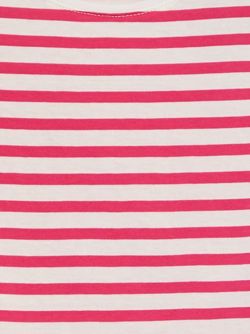 T-shirt a maniche corte a righe ROSA - Kiabi